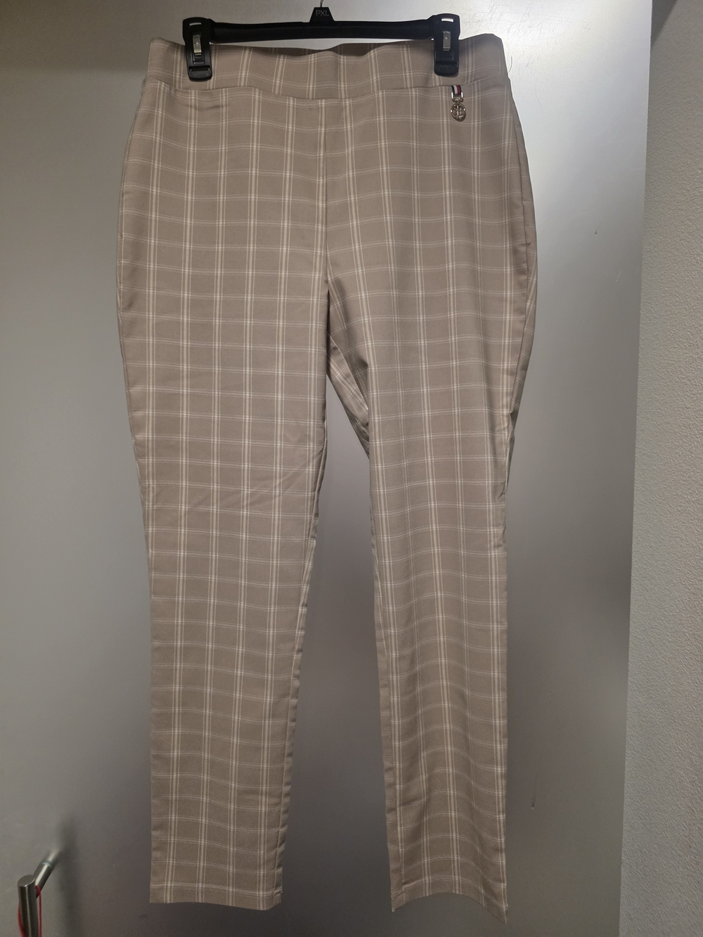 Tommy Hilfiger Tan Plaid Slim Chinos